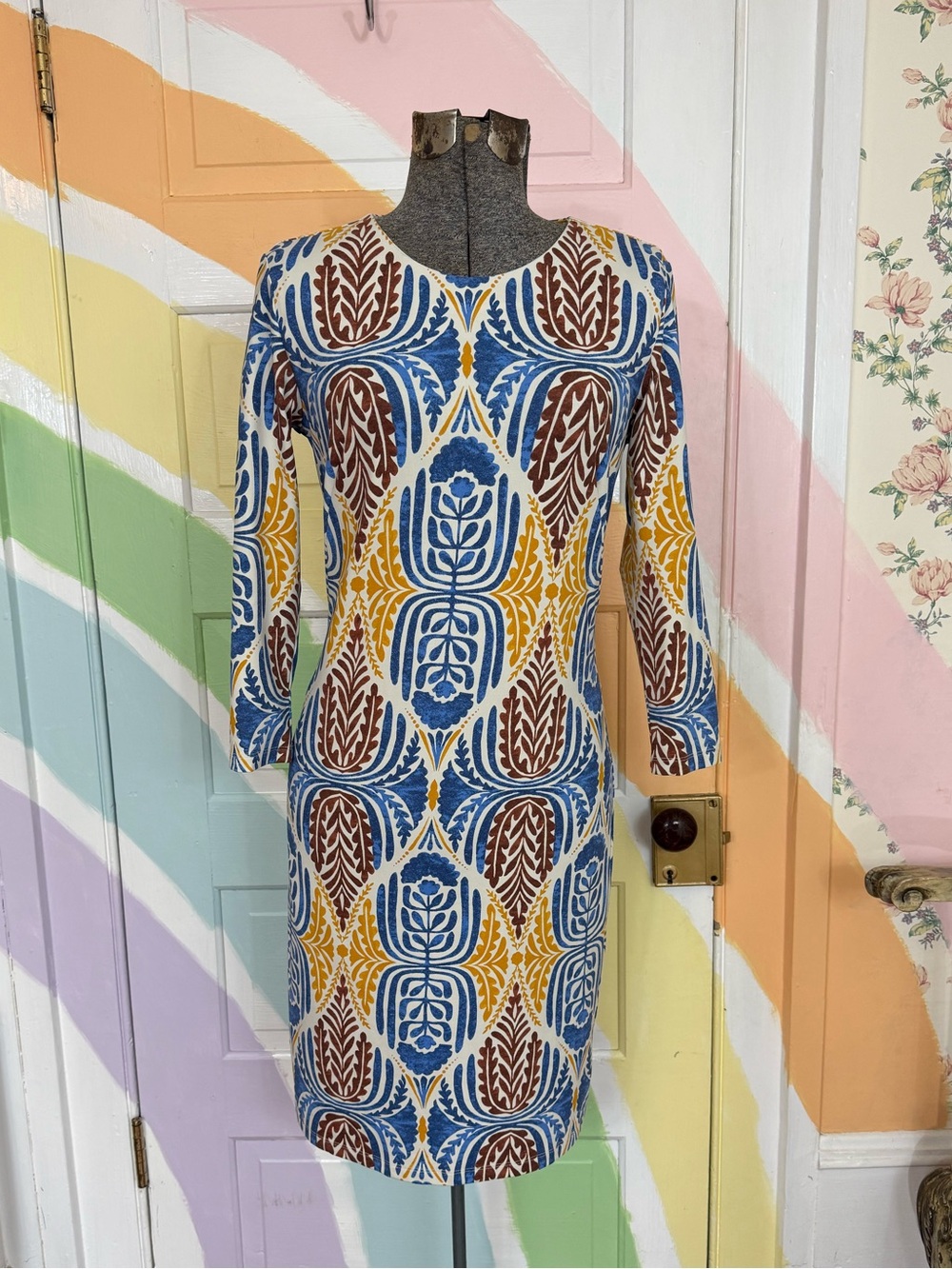 J. McLaughlin Sophia Catalina Cloth Stretch Dress Sz XS 🧡🍄